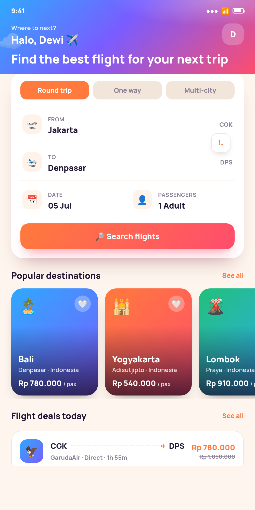 Pergi — Flight Booking
